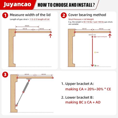 200N/45lb دعامات غاز 12 بوصة دعامة كبس بالغاز دعم الرفع للصدمات الغاز دعامة زنبركية للغاز 306 مم، مجموعة من 2 in Kuwait