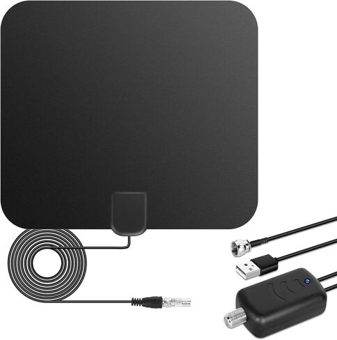 Upgraded Amplified HD Digital TV Antenna Long 350+ Miles Range - Support 4K 1080p for Samsung Tv Model un32eh4003 - Indoor Smart Switch Amplifier Signal Booster - Extra Long HDTV Cable/AC Adapter in Saudi Arabia