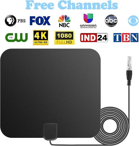 Upgraded Amplified HD Digital TV Antenna Long 350+ Miles Range - Support 4K 1080p for Samsung Tv Model un32eh4003 - Indoor Smart Switch Amplifier Signal Booster - Extra Long HDTV Cable/AC Adapter in Saudi Arabia