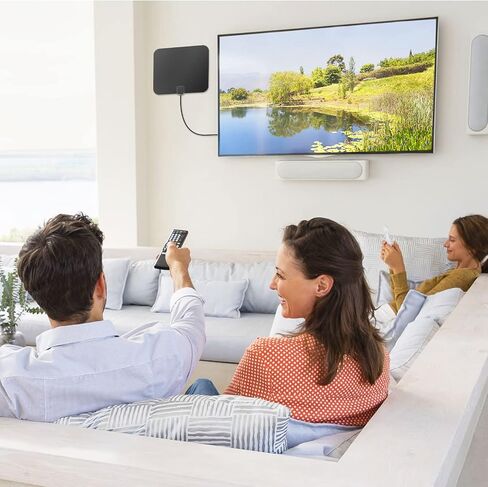 Upgraded Amplified HD Digital TV Antenna Long 350+ Miles Range - Support 4K 1080p for Samsung Tv Model un32eh4003 - Indoor Smart Switch Amplifier Signal Booster - Extra Long HDTV Cable/AC Adapter in Saudi Arabia