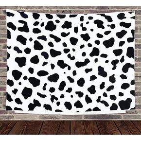 TUGCAY Cow Print Tapestry Black and White Spot Tapestry Cute Tapestries Black Cow Backdrop Poster Aesthetic Wall Hanging for Bedroom Living Room Dorm Party Decorations, 60x50 Inch