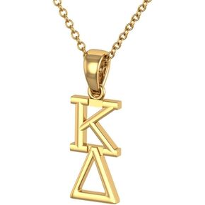 Kappa Delta Vertical Yellow Gold Plated Sterling Silver with 18" Chain