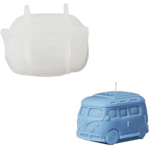 Boowan Nicole Kombi Camper Van Silicone Candle Mold for DIY Vintage Mini Bus Candle Making Supplies Mould Home Decoration