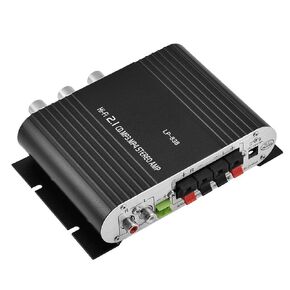 2 Channel 12v 15w Bass Amplifier Stereo Amplifier Small Amplifier Car Home Audio Power Amplifier Digital Amp(Black)