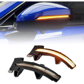 2pcs Dynamic Turn Signal LED Side Wing Mirror Indicator Blinker Sequential Light Compatible with Hon-da Ci-vic 11th Gen. 2021 2022 FE/FL-Blue+Yellow