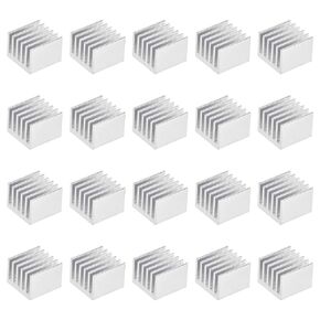 Uxcell Electronics مبرد تبريد لرقاقة MOS GPU IC فضية 8.5 × 8.5 × 8 مم 20 قطعة