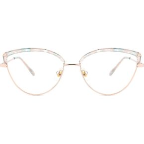 Zeelool Cat Eye Blue Light Blocking Glasses Metal Frame for Women ZJGX672183