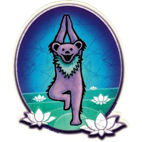 Grateful Dead Dancing Bear as Yoga Bear - Window Sticker / Decal (4.75" X 6")