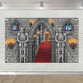 Avezano Medieval Party Banner Medieval Castle Backdrop Medieval Castle Backdrop Medieval Party Decorations Medieval Themed Party Supplies 70.8 x 43.3 Inch