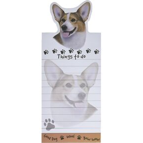"Welsh Corgi Magnetic List Pads" Uniquely Shaped Sticky Notepad Measures 8.5 by 3.5 Inches