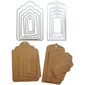 Tag Cutting Dies Gift Tag Metal Die Cuts Rectangle Label Paper Craft Die Cuts for Card Making and Scrapbooking
