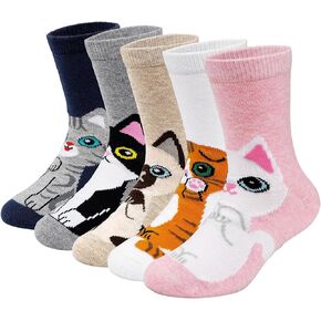 Kids Cotton Ankle Animal Socks - Cute Cartoon Crew Socks Soft Funny Childs Socks Breathable Toddler Sock for Boys Girls