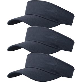 3 Pcs Sun Visor for Women Men Outdoor Sport Golf Tennis Softball, Adjustable Visors Hats 1600-3PC Black