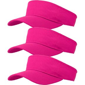 3 Pcs Sun Visor for Women Men Outdoor Sport Golf Tennis Softball, Adjustable Visors Hats 1600-3PC Black