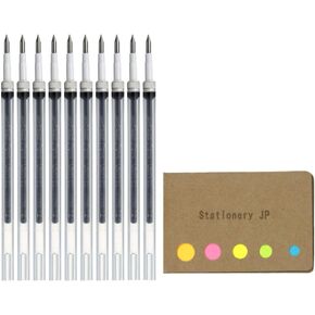 UMR-82 Refills for Gel Ink Ballpoint Pen, 0.28mm, Black Ink, 10-Pack, Sticky Notes Value Set