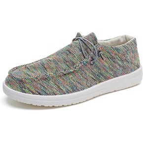 Lightweight Boat Shoes for Women, Womens Casual Loafers, Womens Slip On Deck Shoes, Breathable Canvas Walking Shoes for Women