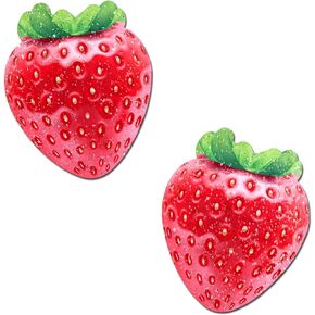 Summer Pasties - Nipple Covers for Festivals, Raves, & Lingerie - Celebrate With This Party Outfit Accessory | Medical Grade, Waterproof, Latex Free & Made in USA (Sparkly Strawberry)