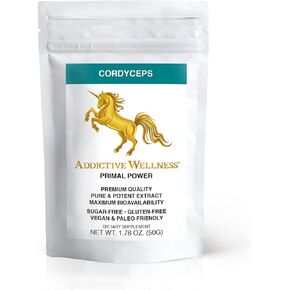 Addictive Wellness Cordyceps CS-4 Extract Powder - Pure & Potent for Energy and Endurance, 1 Packet