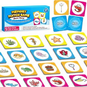 Match Game,Memory Game,40 Pcs Toddler Card Games for Boys Girls Kids Ages 3 4 5 6,Flash Cards for Preschool Kindergarten Learning Activities,Educational Toys Homechool Supplies