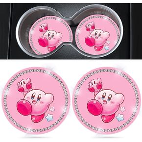 Car Cup Holder Coaster 2 Pack Cute Kawaii Cartoon Bling Silicone New Automotive CupHolder Accessories Interior Decor Decorations for Women Girls