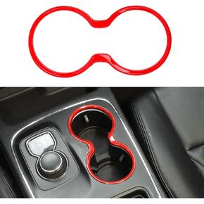 CheroCar Compatible with Durango Cup Holder Trim Cover Interior Accessories Decorative Compatible with Dodge Durango 2011-2023 (Red)…
