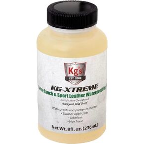 Kg’s Kg-Xtreme Leather Waterproofing Oil – Farm-Ranch & Sport Leather Waterproofing Oil Treatment, Barnyard Acid Proof, Protect and Restore All Types of Leather (8 fl oz)