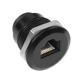 QIANRENON RJ12 Threaded Fixing Mounting Telephone Socket Adapter CAT3 RJ12 6P6C Female to Female Flush Mount Connector, for Voice Communication Telephone Modem