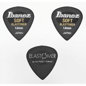 Ibanez BEL16ST10S-HBK New Sensory Picks, Made of Elastomer, Teardrop Shape, Non-Slip, Soft Material, 0.04 inches (1.0 mm), Pack of 3