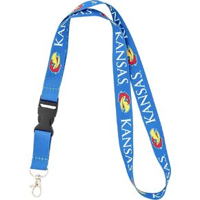 Desert Cactus University of Kansas Lanyard Jayhawks KU Car Keys ID Badge Holder Keychain Detachable Breakaway Snap Buckle (Blue - Bird)