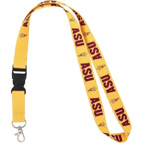 Desert Cactus Arizona State University Lanyard Sun Devils ASU Car Keys ID Badge Holder Lanyard Keychain Detachable Breakaway Snap Buckle (Yellow)