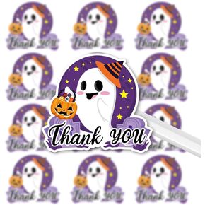 Whaline 225Pcs Halloween Stickers Funny Small Business Thank You Stickers Halloween Cute Ghost Stickers for Halloween Envelopes Sealing Goodie Treat Bags Party Gift Favors Box Cards Decoration