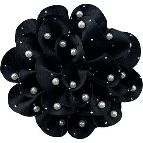 Large Rose Flower Brooches for Women Men Floral Pearl Brooch Pin Wedding Party Dance Handmade Crystal Pearl Gentleman's Essentials Lapel Pin Dress Suit Accessories Valentine's Day Gift