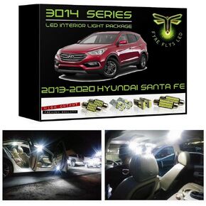 11 Piece White LED Interior Lights for 2013-2020 Hyundai Santa Fe Super Bright 6000K 3014 Series SMD Package Kit and Install Tool