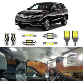12PCS Super Bright White LED Interior Light Kit Package for Acura RDX 2013 2014 2015 2016 2017 2018 + License Plate Lights and Install Tool
