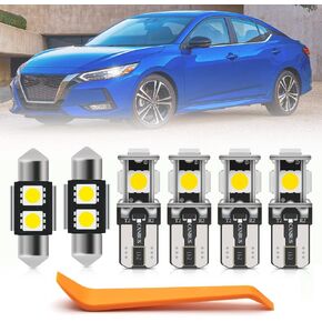6pcs LED Interior Lights Bulb Kit for Nissan Sentra 2013 2014 2015 2016 2017 2018 2019 2020 Super Bright 6000K White LED Interior Bulbs Dome Trunk License Plate Lights + Install Tool