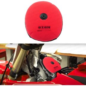 Dirt Bike Dual Foam Air Filter for CRF250R 2018 2019/CRF250RX CRF450RWE 2019 2020/CRF450R CRF450RX 2017-2020, Red, No. MKE-A00