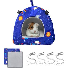 RIOUSSI Hamster Rat Guinea Pigs Bed Warm House Hideout Hanging Nest for Hedgehogs Squirrels Sugar Gliders Chinchillas Birds and Other Small Animals. S, Ethnic Style.