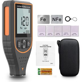 Coating Thickness Gauge for Car, Digital Paint Thickness Gauge for Car’s Coating Depth Tester with Resolution 0.1µm, Automatic Material Recognition Fe and NFe