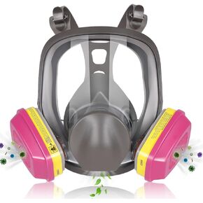 Pro Anti-fog Full-Face Mask Respirator - Reusable Gas Cover Organic Vapor Masks Survival Nuclear,Paint Mask with 60923 Cartridges for Woodworking,Dust,Formaldehyde,Epoxy Resin,Sanding,Cutting,welding
