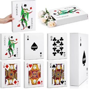 Poker Party Decorations 11 Inch Large Playing Cards Favor Boxes Table Centerpiece Casino Party Decorations for Las Vegas Night Casino Theme Birthday Party Supplies(6 Pcs)