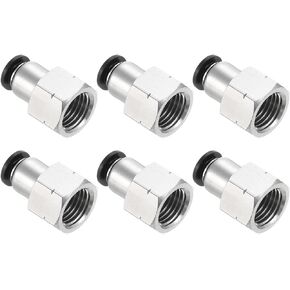 PATIKIL Push to Connect Fittings, 6 Pcs 8mm OD Tube to 1/8 Inch NPT Female Thread Air Line Quick Connect Fittings