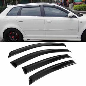 منحرف النافذة مناسب لـ 2006 2007 2008 2009 2010 2011 2012 2013 Au-di A3 Hatchback 4 أبواب واقيات نافذة المطر تنفيس الدخان الداكن