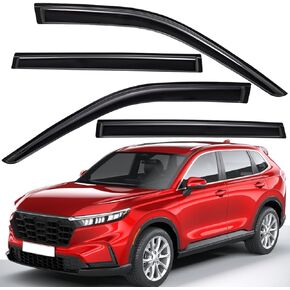 Lightronic WV94331 Outside-Mount Side Window Deflectors & Visors Vent Rain Guards, Dark Smoke, 4-Pieces Set, Fits 2023-2024 Honda CR-V