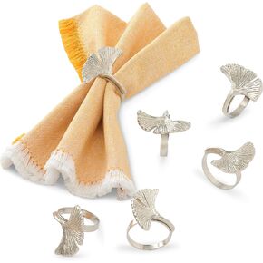 Folkulture Christmas Napkin Rings Set of 6 for Christmas Decorations, Handmade Red Napkin Rings for Kitchen Décor, 1.5 inches Dia Snowflake Napkins Rings or Holiday Napkin Rings (Glow)