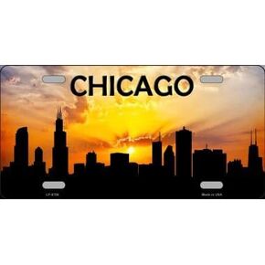 Chicago Silhouette Novelty Metal License Plate Tag LP-8706