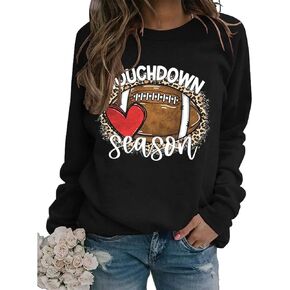 MNLYBABY Touchdown Season Football Sweatshirt Women Game Day Football Pullover Shirts Football Event Sweatshirt