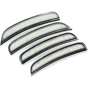 KUAFU LED Side Marker Light Compatible with 2015-2022 Dodge Charger White Lights Smoked Lens 4Pcs Front & Rear Replacement for 68214404AA 68214405AA 68214126AA 68214127AA
