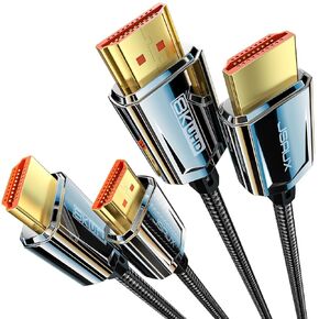JSAUX 8K HDMI Cable 2.1 Cable 3FT, 48Gbps Ultra High Speed Long HDMI Cable, (8K@60Hz 4K@120Hz 144Hz) HDMI Cord, eARC HDR10 HDCP 2.2 & 2.3 3D, Compatible with PS5/HDTV/Xbox/Roku TV/Monitor/Blu-ray