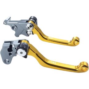 Motorcycle Brake Clutch Lever Handle CNC Aluminum for RMX250S 1996 1997 1998 Dirt Pit Bike（Gold