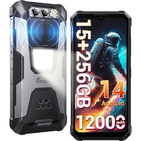 FOSSIBOT F106 Pro Rugged Smartphone Unlocked, 15+256GB Storage 12000mAh Battery 6.58" FHD+ Screen 48MP+20MP+16MP Camera Android 14 110db Big Speaker 512LM Camp Light IP68/IP69K 4G Dual SIM NFC OTG